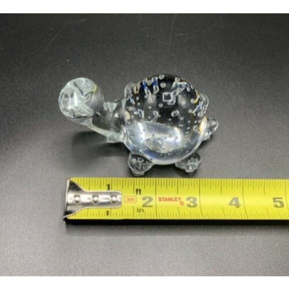Art Glass Turtle Paperweight with Controlled Bubbles Bullicante Vintage - Picture 6 of 6